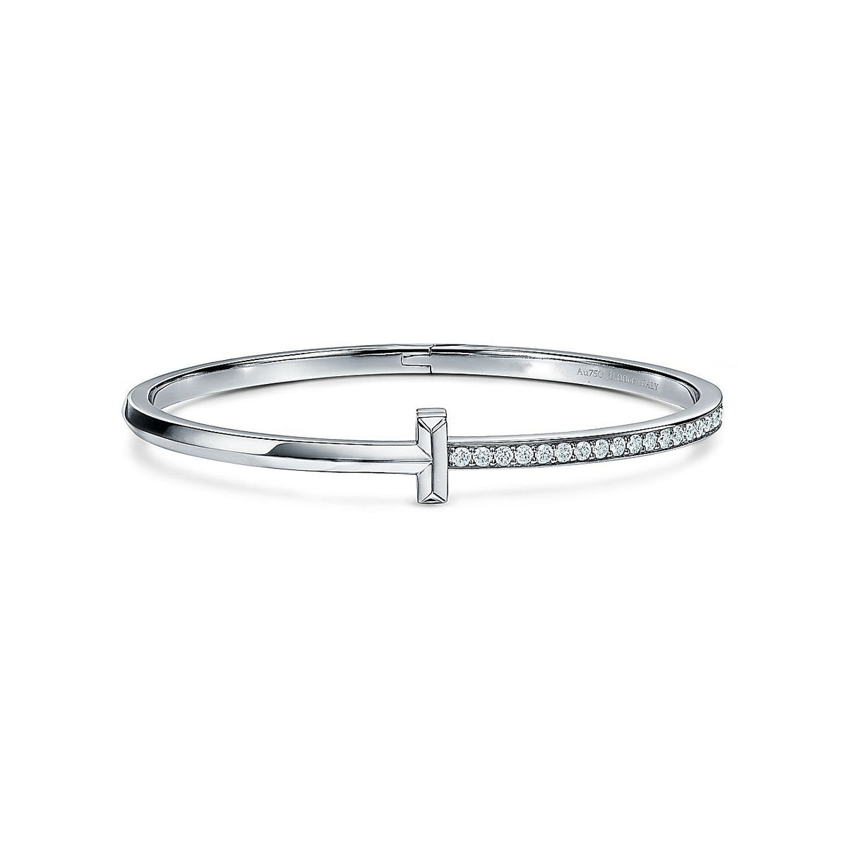 [Ornora Jewelry]NARROW T1 HINGED BANGLE DIAMOND SILVER