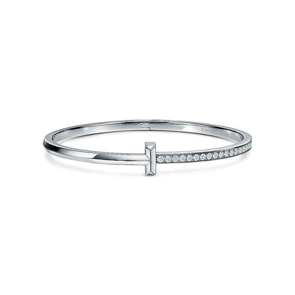 [Ornora Jewelry]NARROW T1 HINGED BANGLE DIAMOND SILVER