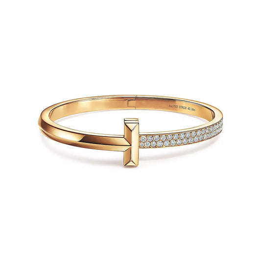 [Ornora Jewelry]T1 WIDE DIAMOND HINGED BANGLE PINK GOLD