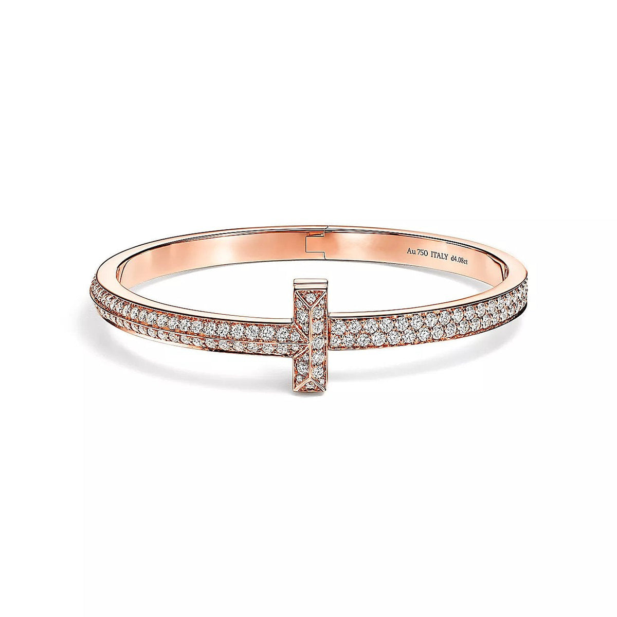 [Ornora Jewelry]T1 WIDE HINGED BANGLE DIAMOND PAVED BRACELET