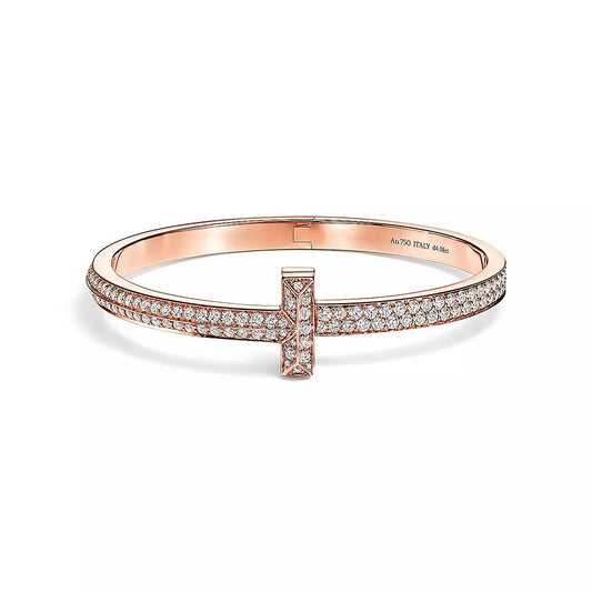 [Ornora Jewelry]T1 WIDE HINGED BANGLE DIAMOND PAVED BRACELET