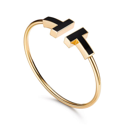 [Ornora Jewelry]T WIDE ONYX OPEN BRACELET