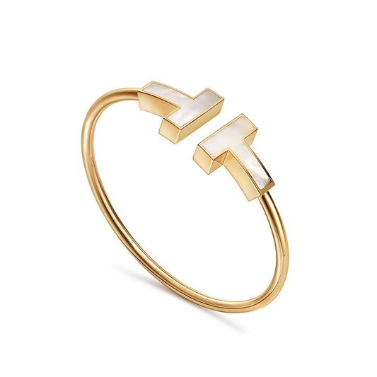 [Ornora Jewelry]T WIDE MOP OPEN BRACELET