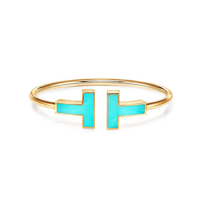 [Ornora Jewelry]T WIDE TURQUOISE OPEN BRACELET