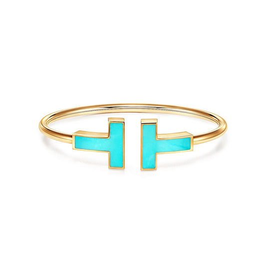 [Ornora Jewelry]T WIDE TURQUOISE OPEN BRACELET