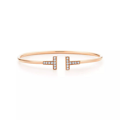 [Ornora Jewelry]T BRACELET PINK GOLD 1.8MM DIAMOND