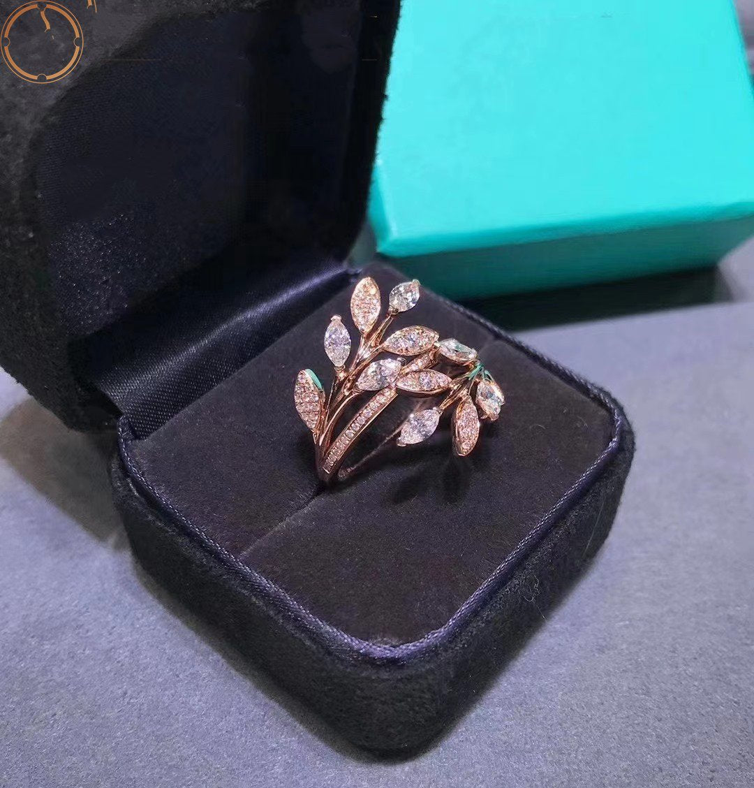 [Ornora Jewelry]VICTORIA DIAMOND VINE BYPASS RING PINK GOLD