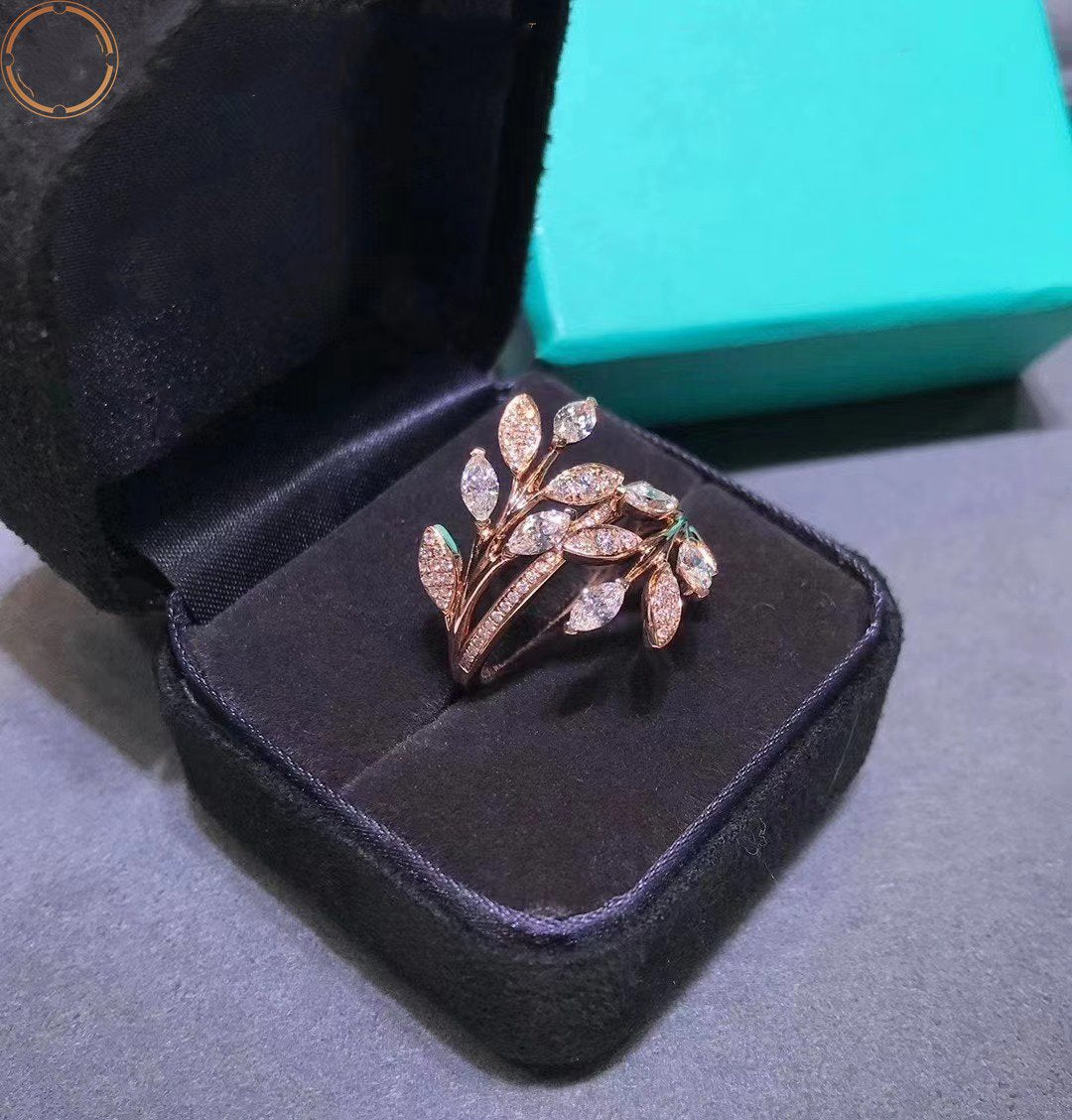 [Ornora Jewelry]VICTORIA DIAMOND VINE BYPASS RING PINK GOLD