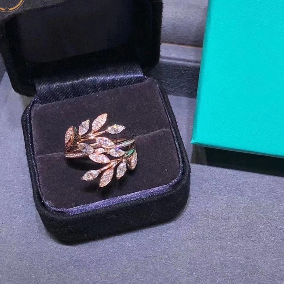 [Ornora Jewelry]VICTORIA DIAMOND VINE BYPASS RING PINK GOLD