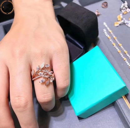 [Ornora Jewelry]VICTORIA DIAMOND VINE BYPASS RING PINK GOLD