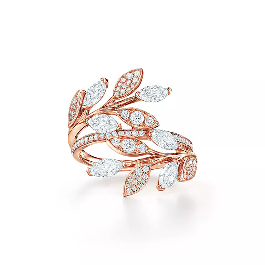 [Ornora Jewelry]VICTORIA DIAMOND VINE BYPASS RING PINK GOLD