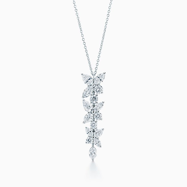[Ornora Jewelry]MIXED CLUSTER DIAMOND DROP PENDANT