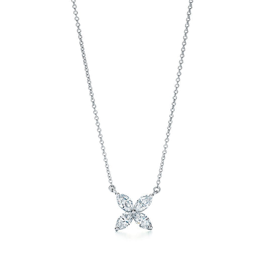 [Ornora Jewelry]PLATINUM AND DIAMOND VICTORIA PENDANT NECKLACE