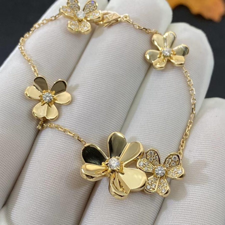 [OrnoraJewelry]FRIVOLE GOLD 5 FLOWERS BRACELET