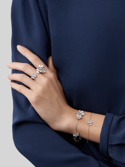 [OrnoraJewelry]FRIVOLE SILVER FLOWER DIAMOND BRACELET