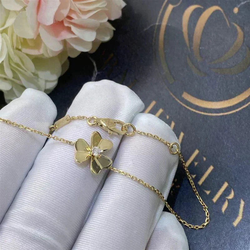 [OrnoraJewelry]FRIVOLE GOLD FLOWER PINK MALACHITE BRACELET