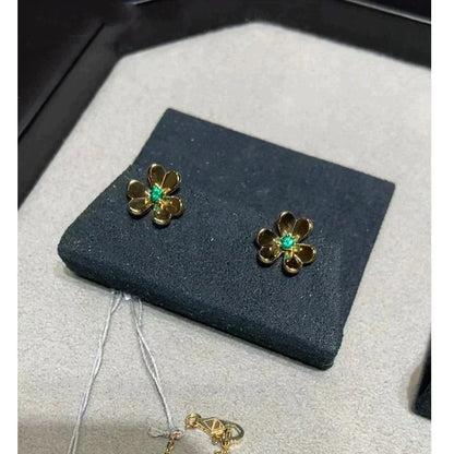 [OrnoraJewelry]FRIVOLE  FLOWER MALACHITE EARRINGS