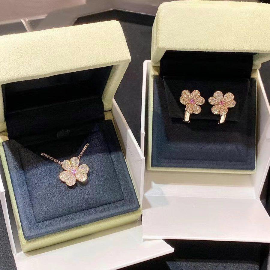 [Ornora Jewelry]FRIVOLE PINK GOLD FLOWER DIAMOND EARRINGS