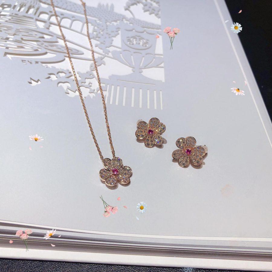 [Ornora Jewelry]FRIVOLE ROSE GOLD FLOWER DIAMOND NECKLACE