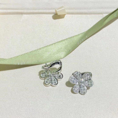 [OrnoraJewelry]FRIVOLE SILVER FLOWER DIAMOND EARRINGS