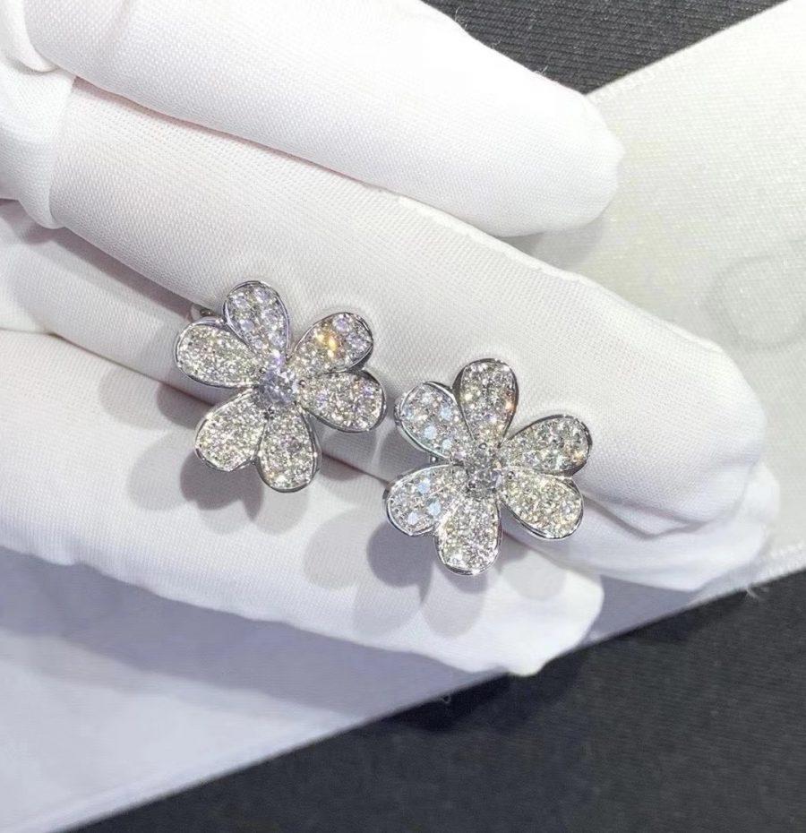 [OrnoraJewelry]FRIVOLE SILVER FLOWER DIAMOND EARRINGS