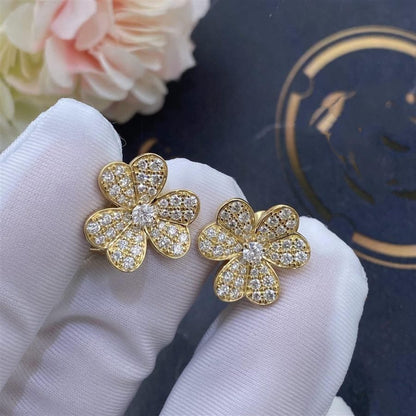 [OrnoraJewelry]FRIVOLE GOLD FLOWER DIAMOND EARRINGS