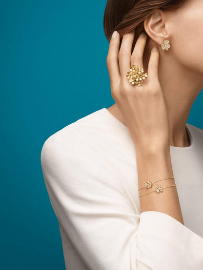 [OrnoraJewelry]FRIVOLE GOLD FLOWER DIAMOND EARRINGS