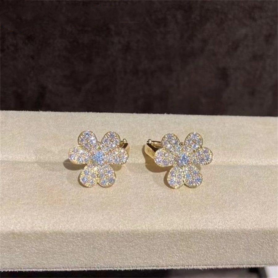 [OrnoraJewelry]FRIVOLE GOLD FLOWER DIAMOND EARRINGS