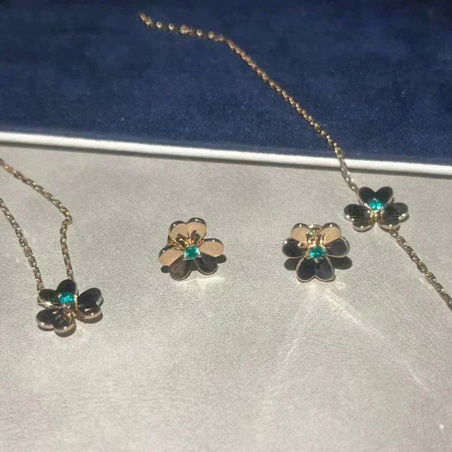 [OrnoraJewelry]FRIVOLE  FLOWER MALACHITE EARRINGS