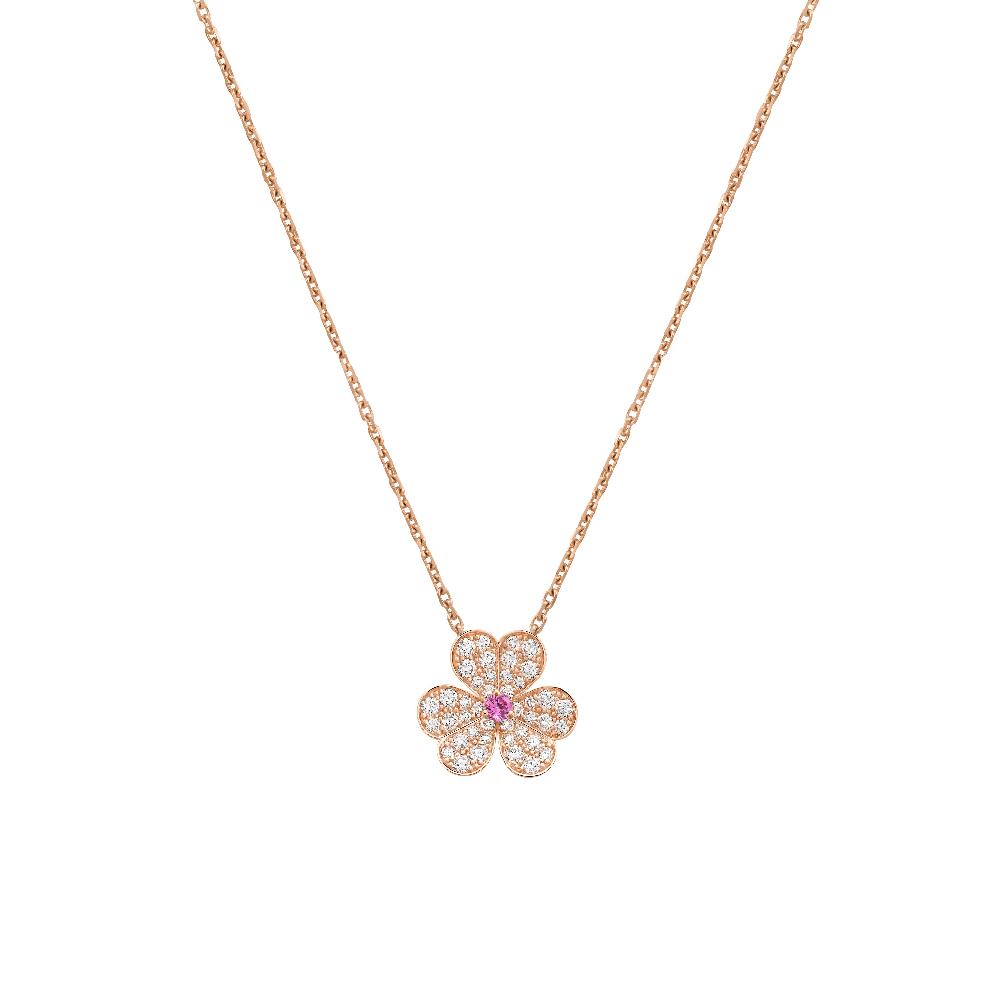[OrnoraJewelry]FRIVOLE ROSE GOLD FLOWER DIAMOND NECKLACE