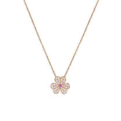 [OrnoraJewelry]FRIVOLE ROSE GOLD FLOWER DIAMOND NECKLACE