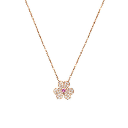 [OrnoraJewelry]FRIVOLE ROSE GOLD FLOWER DIAMOND NECKLACE