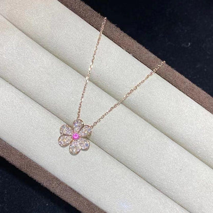 [OrnoraJewelry]FRIVOLE ROSE GOLD FLOWER DIAMOND NECKLACE