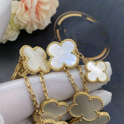 [OrnoraJewelry]CLOVER EARRINGS WHITE MOP 4 MOTIFS GOLD