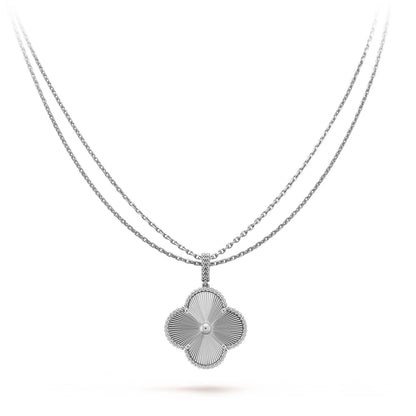 [OrnoraJewelry]CLOVER 25MM SILVER BIG CLOVER NECKLACE
