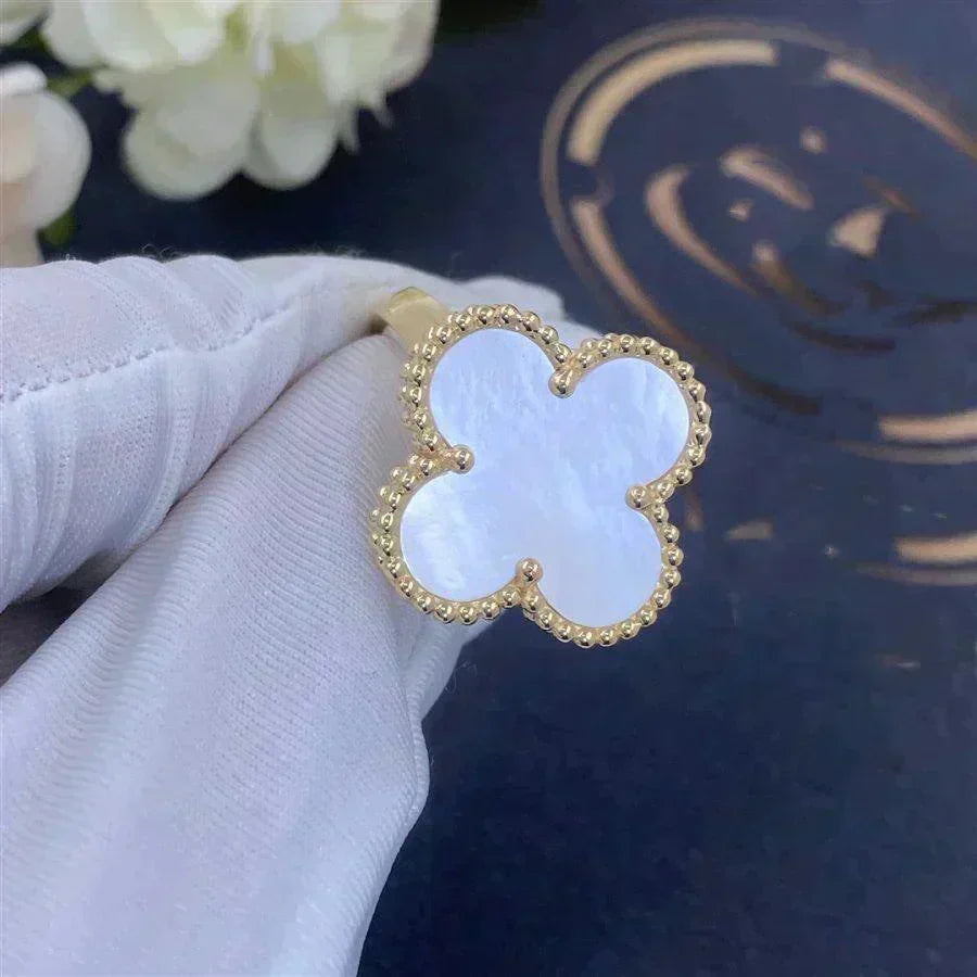 [OrnoraJewelry]CLOVER WHITE MOP RING