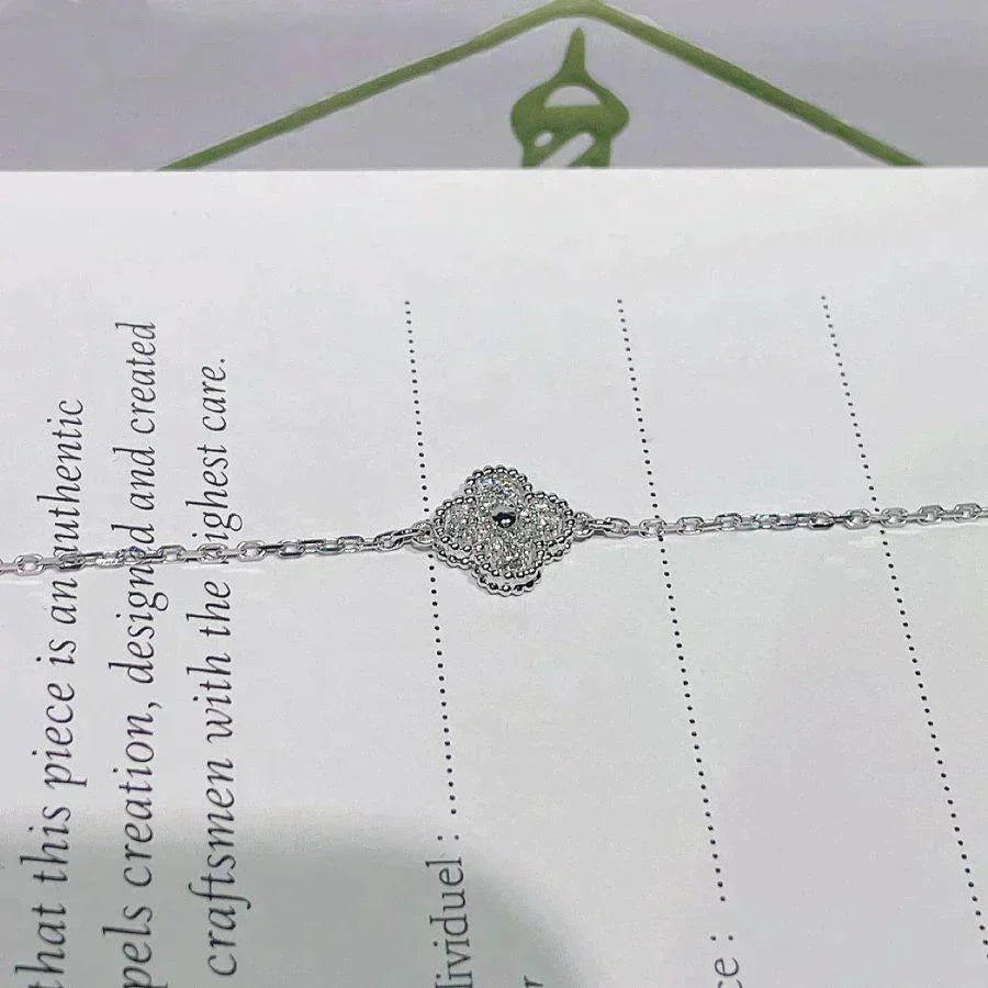 [OrnoraJewelry]CLOVER  SINGLE FLOWER BRACELET SILVER