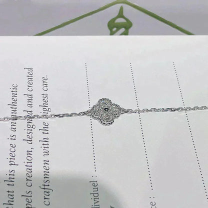 [OrnoraJewelry]CLOVER  SINGLE FLOWER BRACELET SILVER