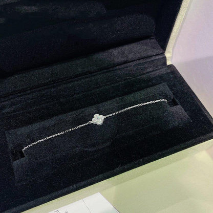 [OrnoraJewelry]CLOVER  SINGLE FLOWER BRACELET SILVER