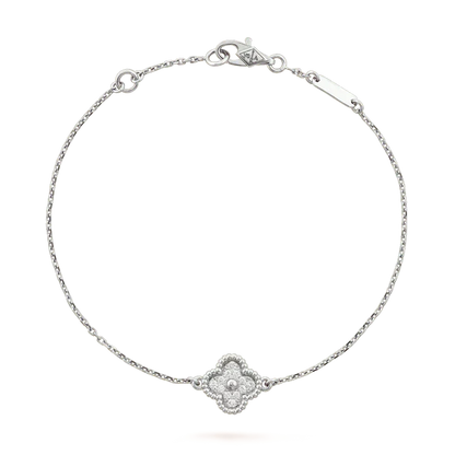 [OrnoraJewelry]CLOVER  SINGLE FLOWER BRACELET SILVER