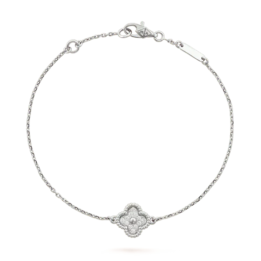 [OrnoraJewelry]CLOVER  SINGLE FLOWER BRACELET SILVER