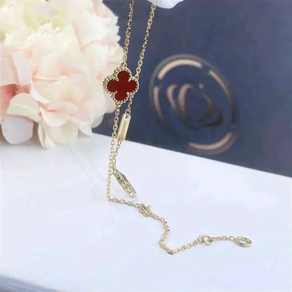 [OrnoraJewelry]CLOVER  CARNELIAN SINGLE FLOWER BRACELET
