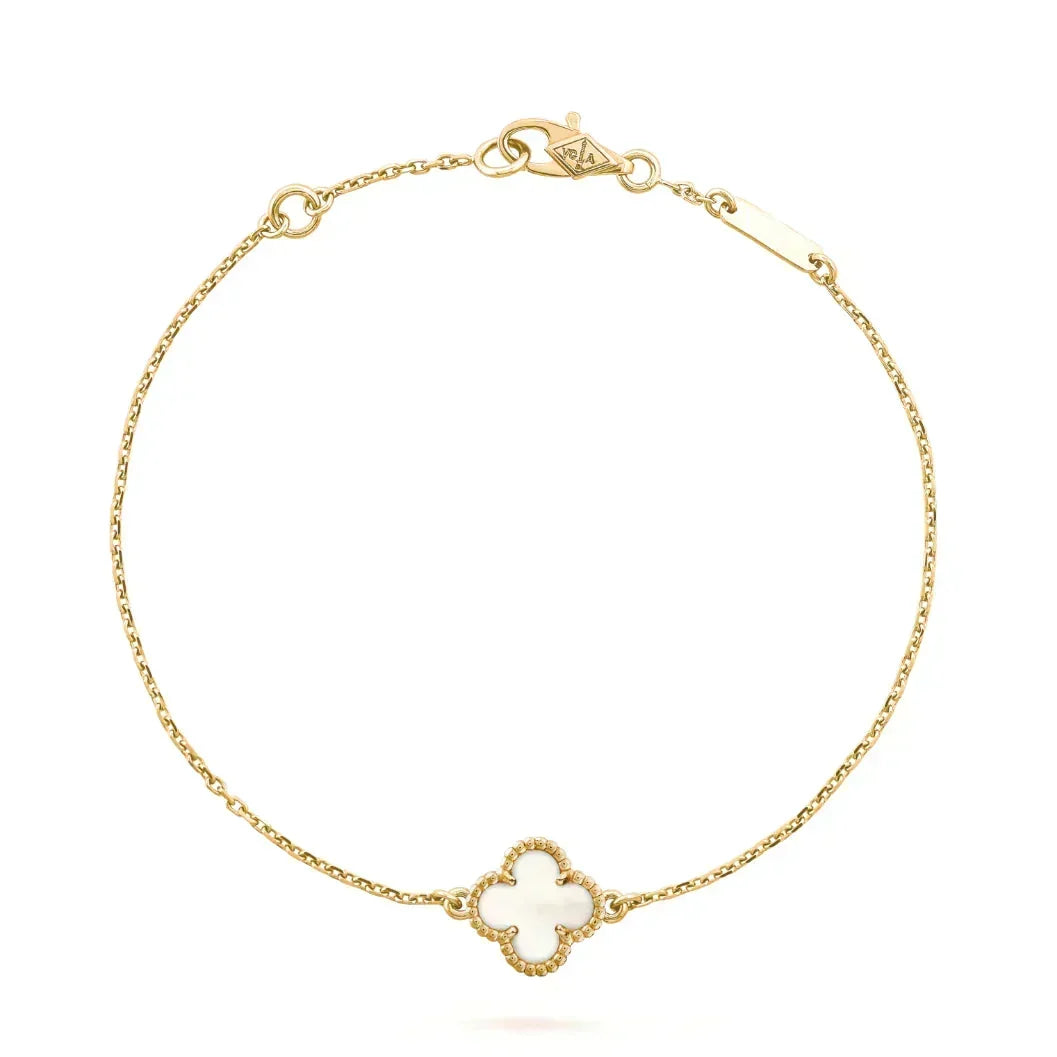 [OrnoraJewelry]CLOVER WHITE MOP SINGLE FLOWER BRACELET