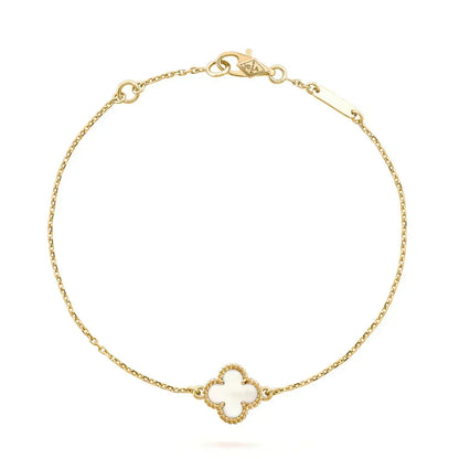 [OrnoraJewelry]CLOVER WHITE MOP SINGLE FLOWER BRACELET
