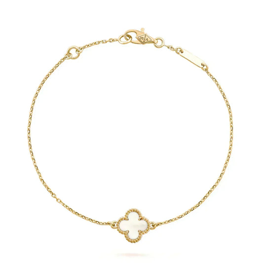 [OrnoraJewelry]CLOVER WHITE MOP SINGLE FLOWER BRACELET