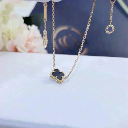 [OrnoraJewelry]CLOVER ONYX SINGLE FLOWER BRACELET