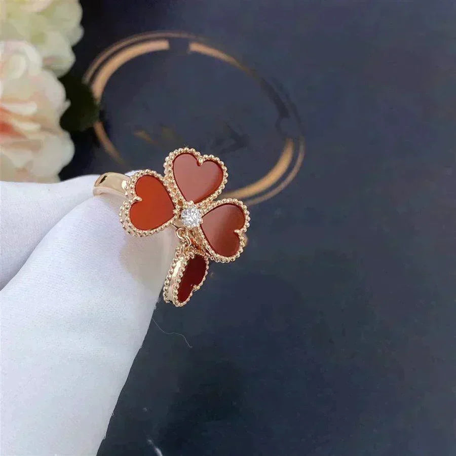 [OrnoraJewelry]SWEET CLOVER CARNELIAN RING
