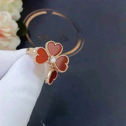 [OrnoraJewelry]SWEET CLOVER CARNELIAN RING
