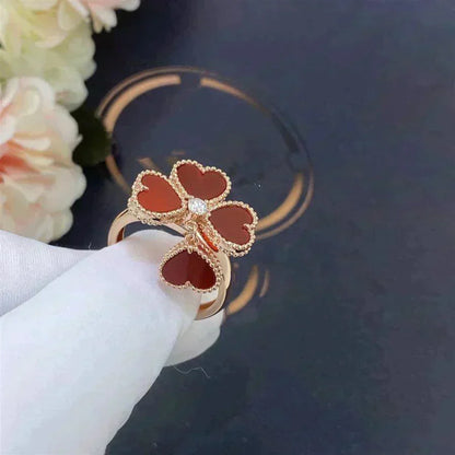 [OrnoraJewelry]SWEET CLOVER CARNELIAN RING