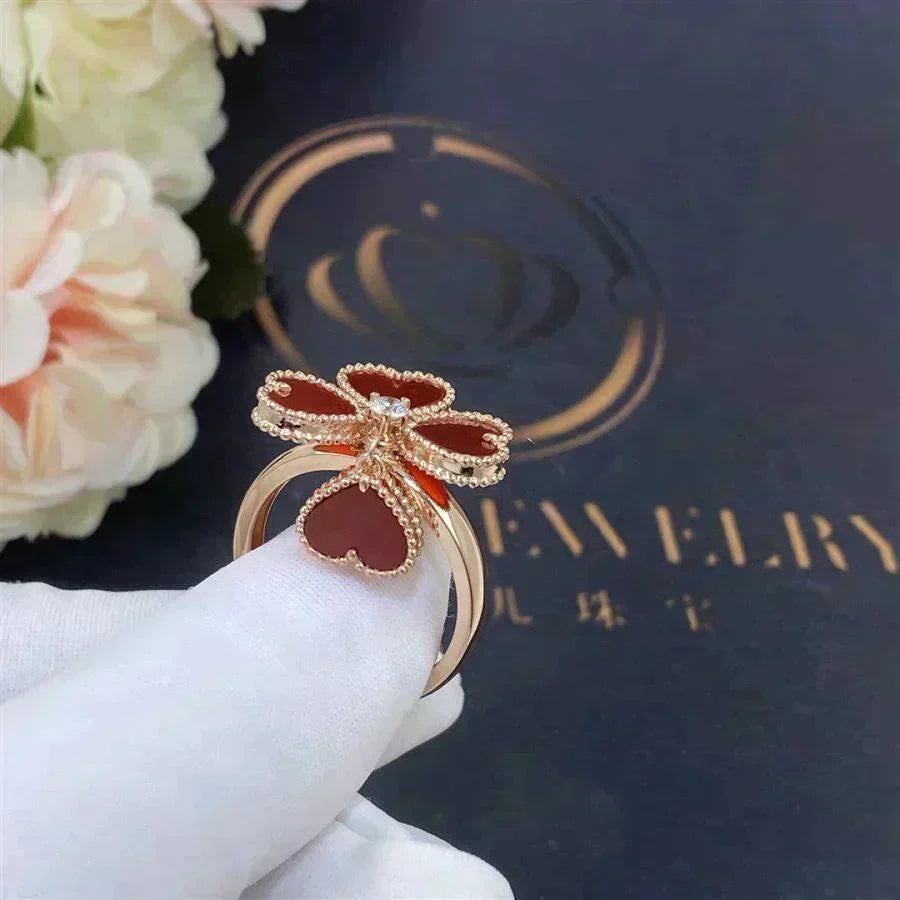 [OrnoraJewelry]SWEET CLOVER CARNELIAN RING